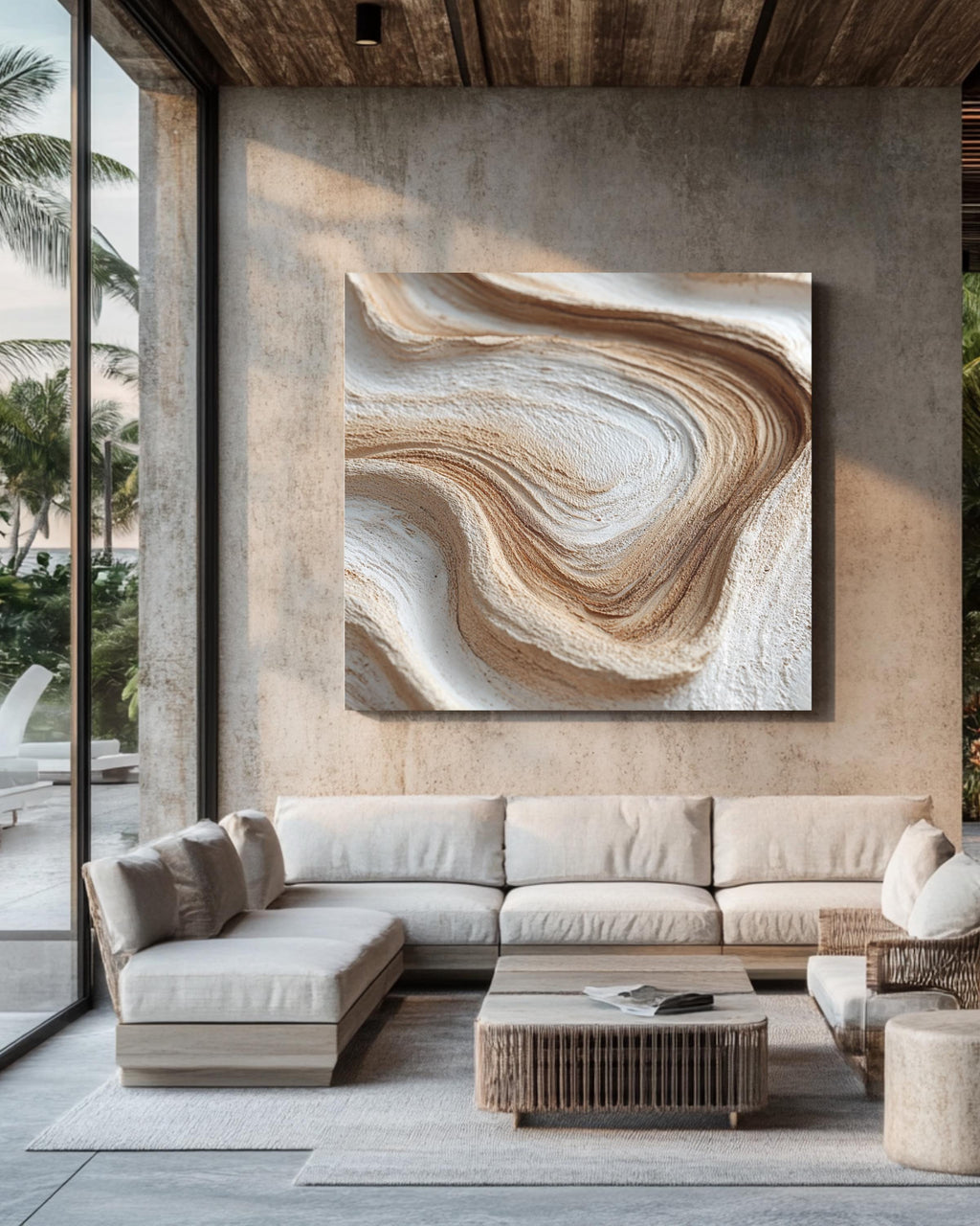 White Light Wood Texture Wall Art | Close-Up of Swirling Grain Patterns on Neutral Background | Modern Natural Poster, Canvas