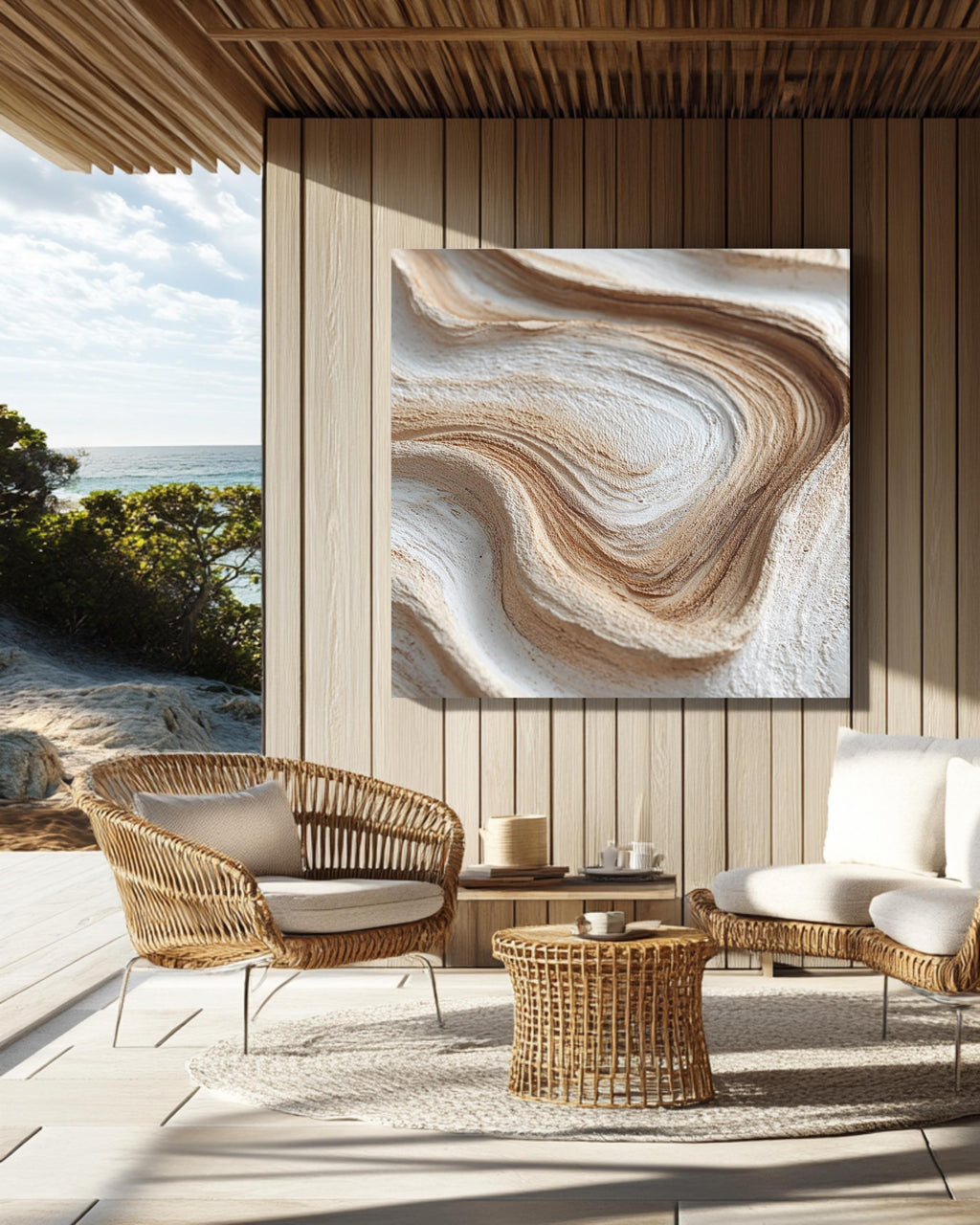 White Light Wood Texture Wall Art | Close-Up of Swirling Grain Patterns on Neutral Background | Modern Natural Poster, Canvas