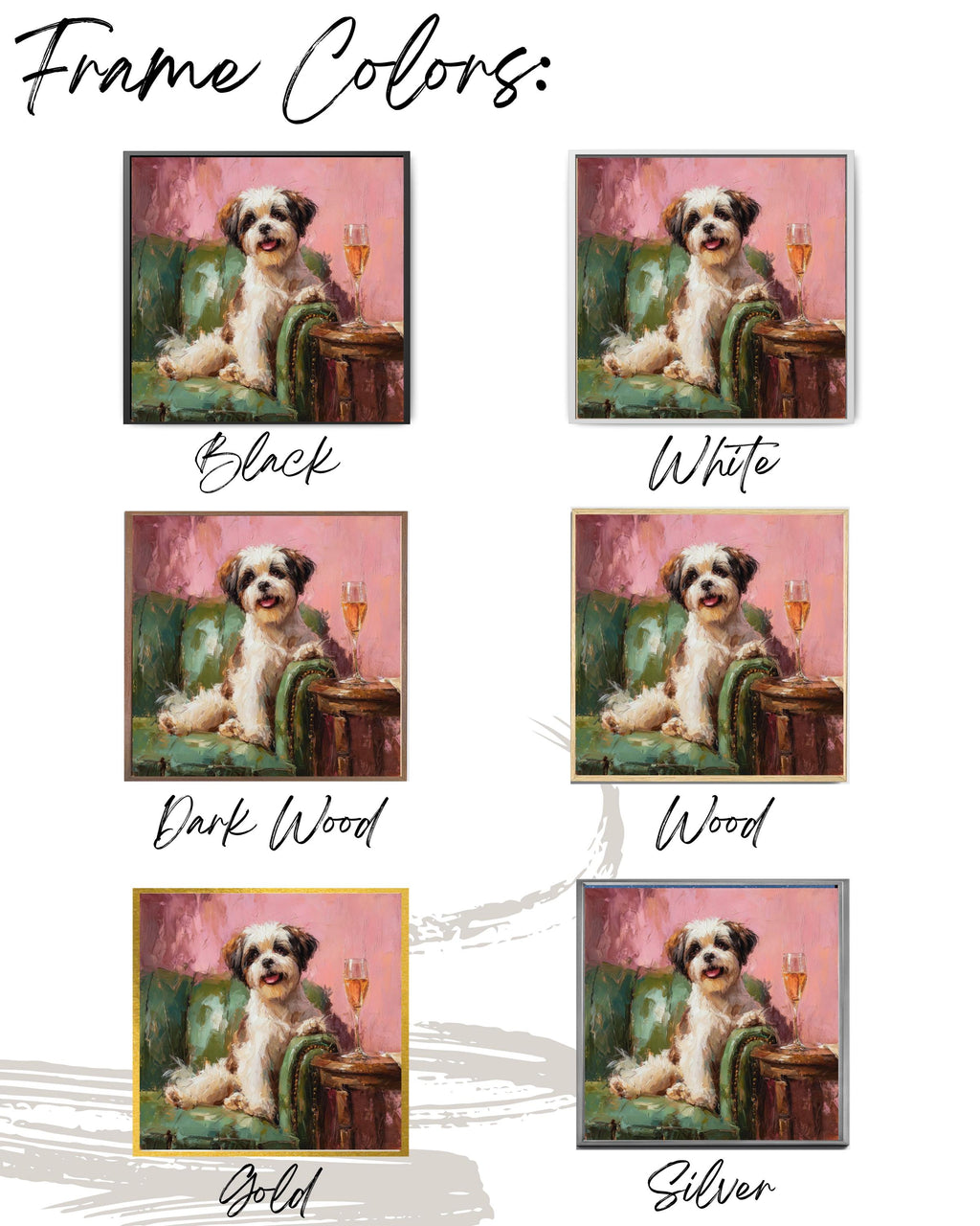 Shih Tzu Dog Portrait, Funny Modern Pet Art Canvas Print