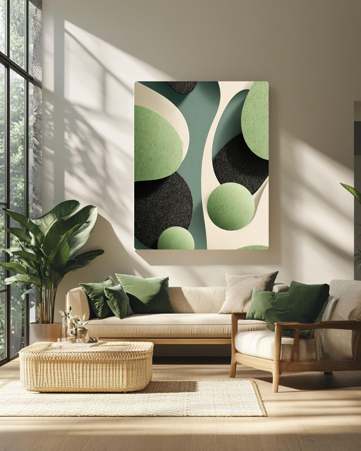 Abstract Organic Shapes Canvas Print, Modern Earth Tone Wall Decor