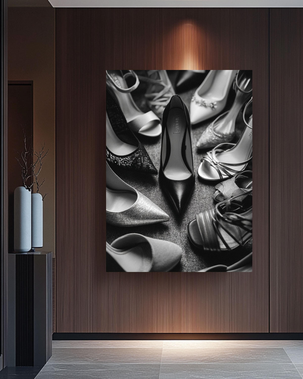 Black Stiletto Shoes Photo, Fashion Canvas Wall Art