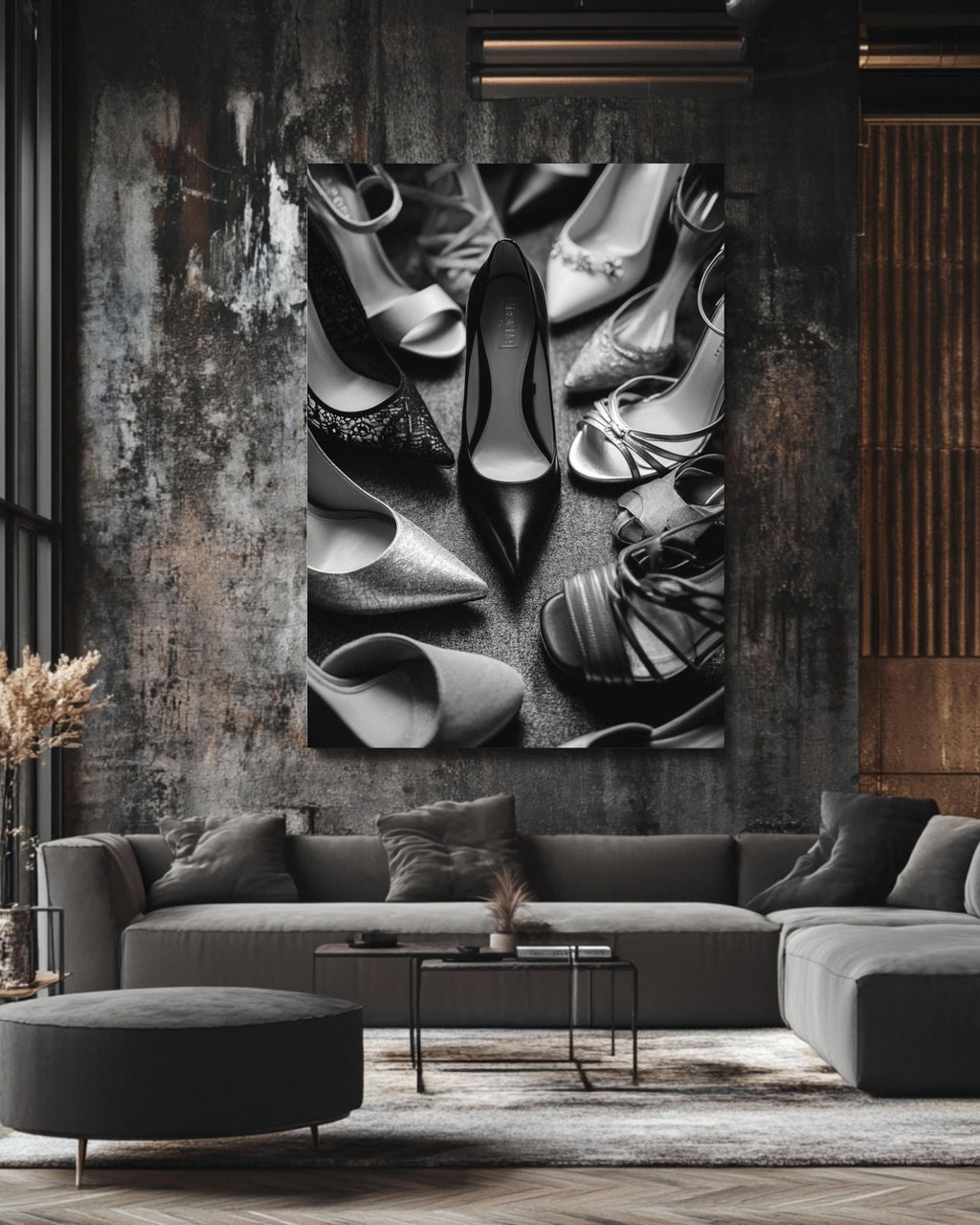 Black Stiletto Shoes Photo, Fashion Canvas Wall Art