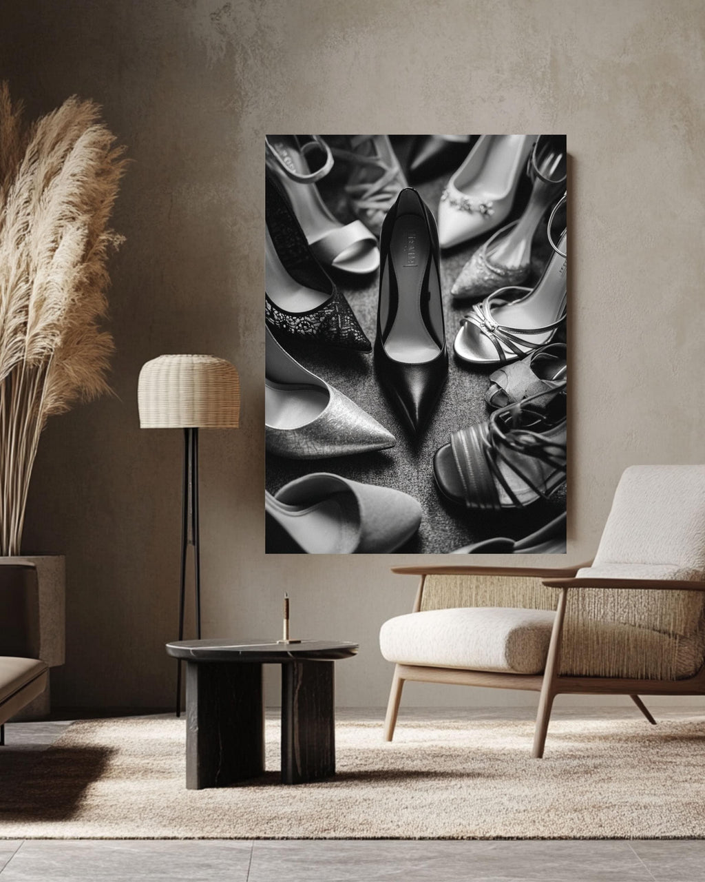 Black Stiletto Shoes Photo, Fashion Canvas Wall Art
