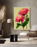 Peony Canvas Print: Modern Floral Illustration, Gallery Wall Art
