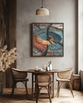 Colorful Tree Rings Wall Art, Weathered Wood Grain Texture Print, Abstract Earth Tone Poster, Natural Rustic Canvas