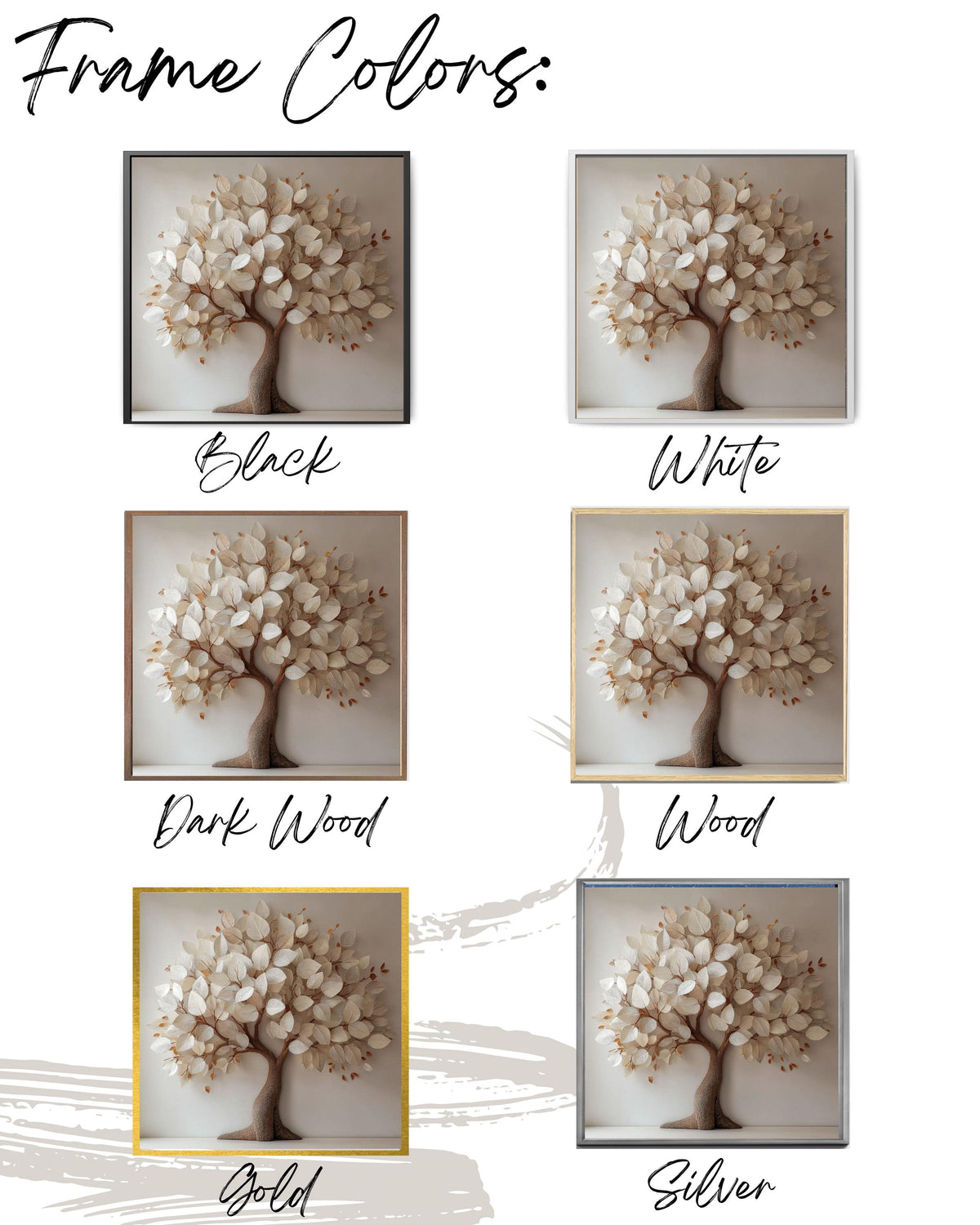 3D Paper Tree Canvas Print: Modern Minimalist Botanical Wall Art