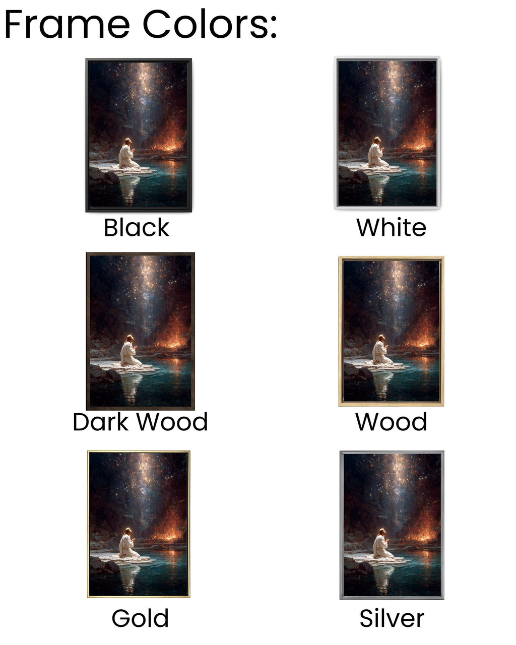 Jesus Praying Canvas: Celestial Religious Art, Spiritual Christian Gift