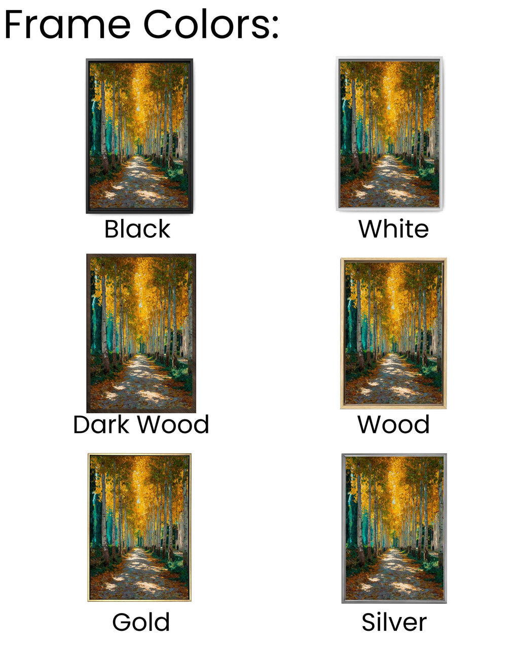 Klimt Style Autumn Forest Canvas Print: Golden Yellow Tree Art