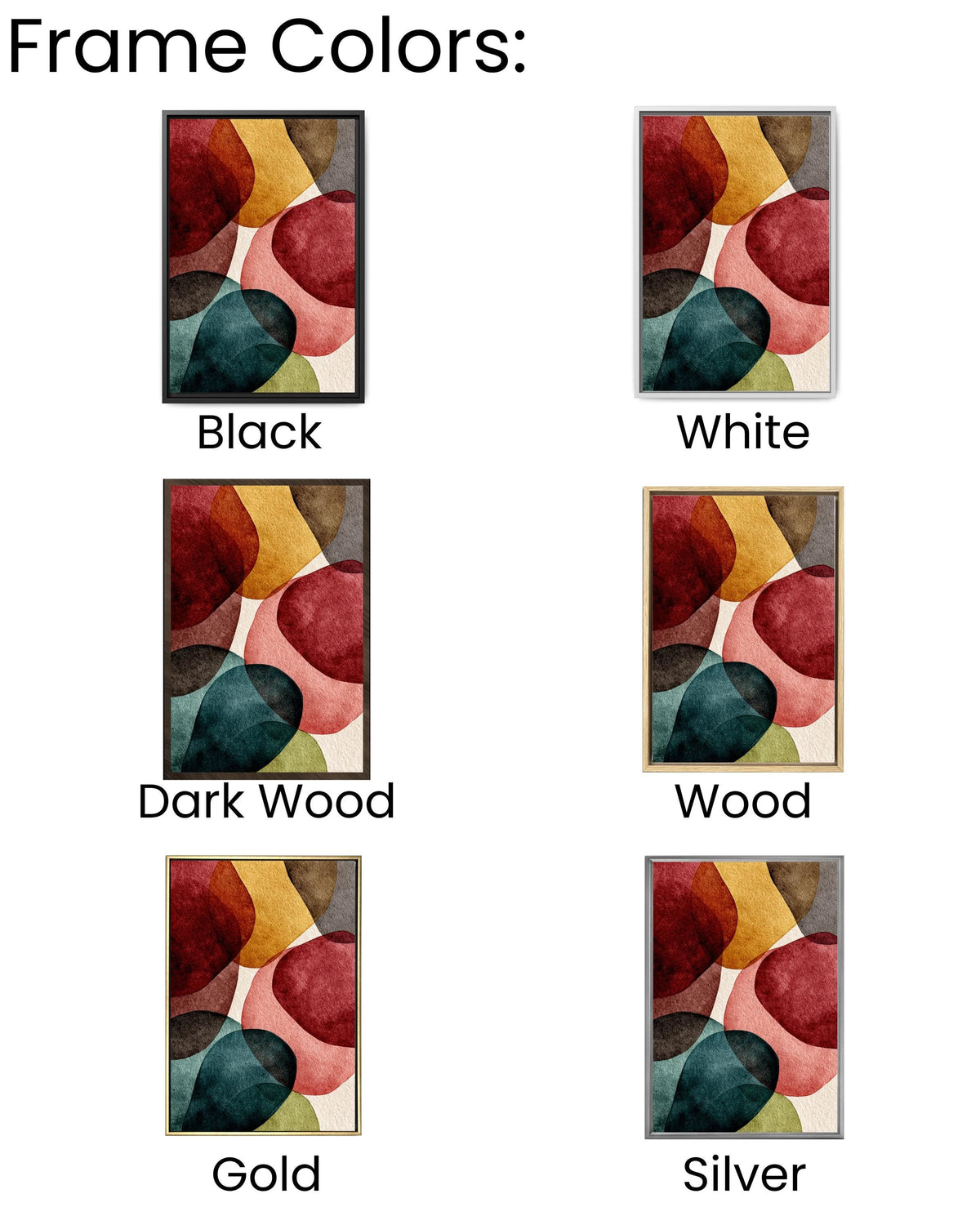 Watercolor Abstract Shapes Canvas Print: Earth Tones Boho Wall Decor