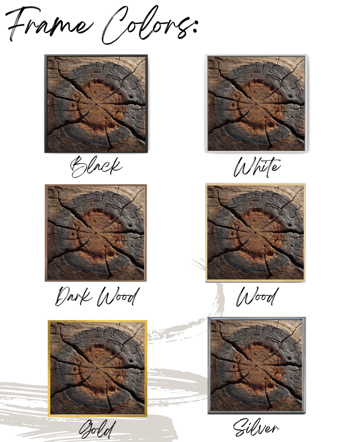 Rustic Tree Ring Cross-Section Canvas, Distressed Wood Grain Art Print, Organic Abstract Nature Texture Decor