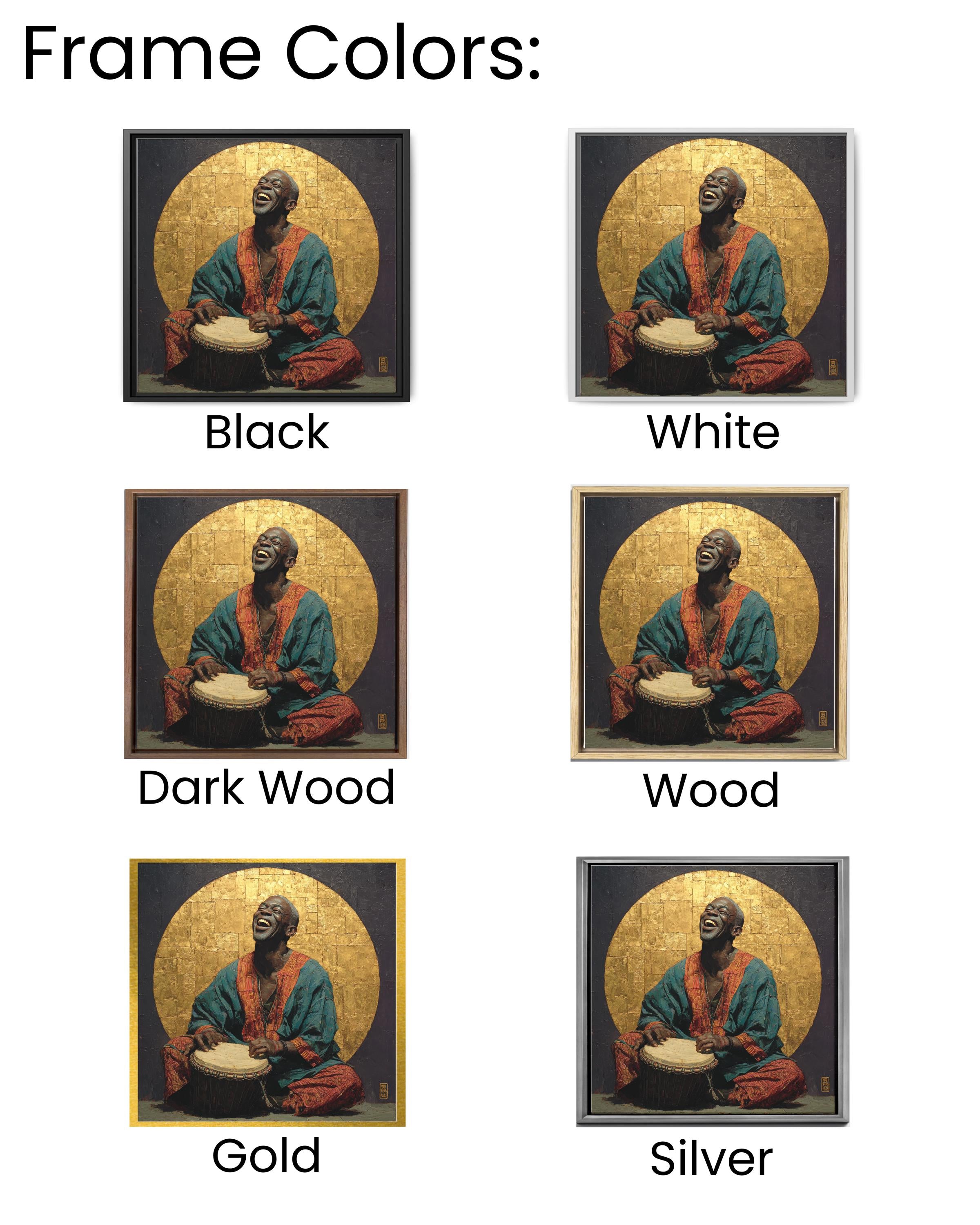 Joyful Drummer Wall Art | African Music Inspired Portrait Painting, Spiritual Poster, Cultural Canvas, Artistic Gift for Music Lovers