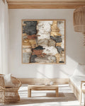 Earthy Bark Texture Wall Art | Japandi Wabi-Sabi Abstract Nature Print, Neutral Organic Minimalist Poster, Textured Brown Canvas