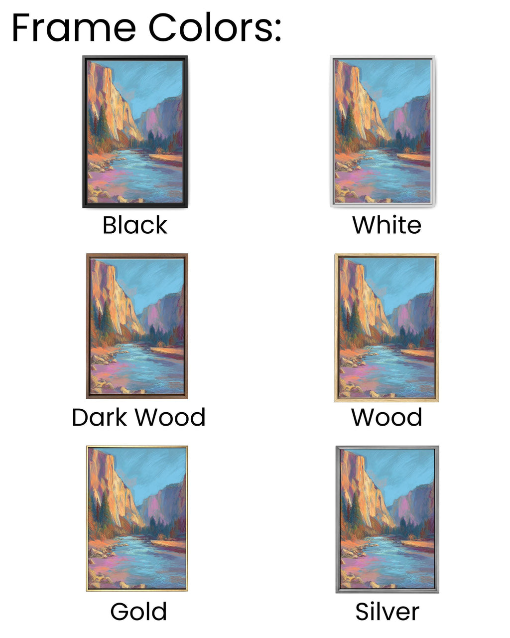 Yosemite National Park Watercolor Drawing, Pastel Landscape with River and Cliffs, Henri Matisse & James Jean Inspired