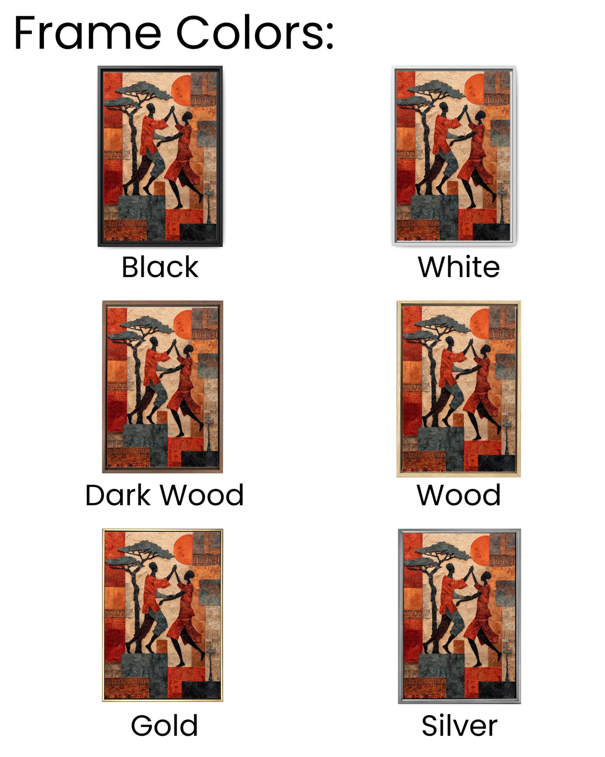 Vibrant African Tribal Pattern Wall Art | Abstract Acacia Trees and Water Well Motifs in Earthy Tones | Cultural Ethnic Design Poster Canvas