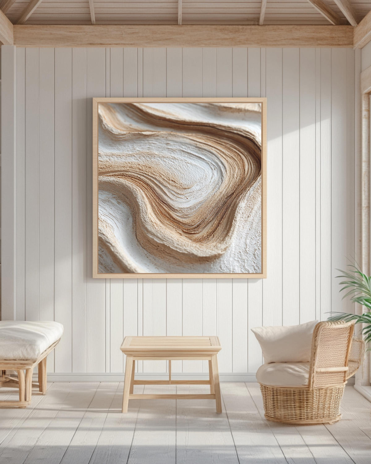 White Light Wood Texture Wall Art | Close-Up of Swirling Grain Patterns on Neutral Background | Modern Natural Poster, Canvas