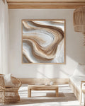 White Light Wood Texture Wall Art | Close-Up of Swirling Grain Patterns on Neutral Background | Modern Natural Poster, Canvas
