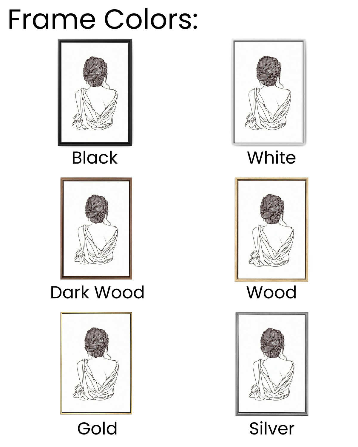Elegant Minimalist Woman Line Art | Black and White Vector Wall Art, Braided Hair Silhouette, Simple Modern Female Figure