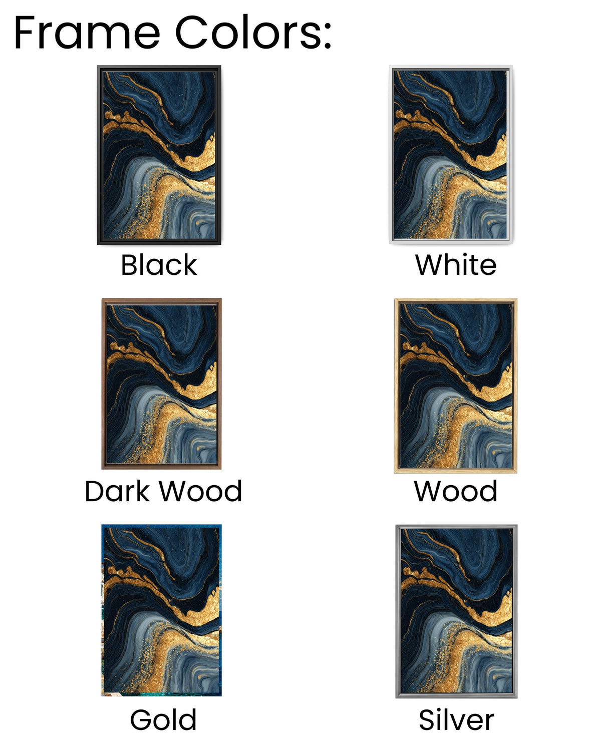 Dark Blue and Gold Marble Wall Art | Luxury Abstract Flowing Line Pattern, Elegant Fluid Texture Modern Home Decor