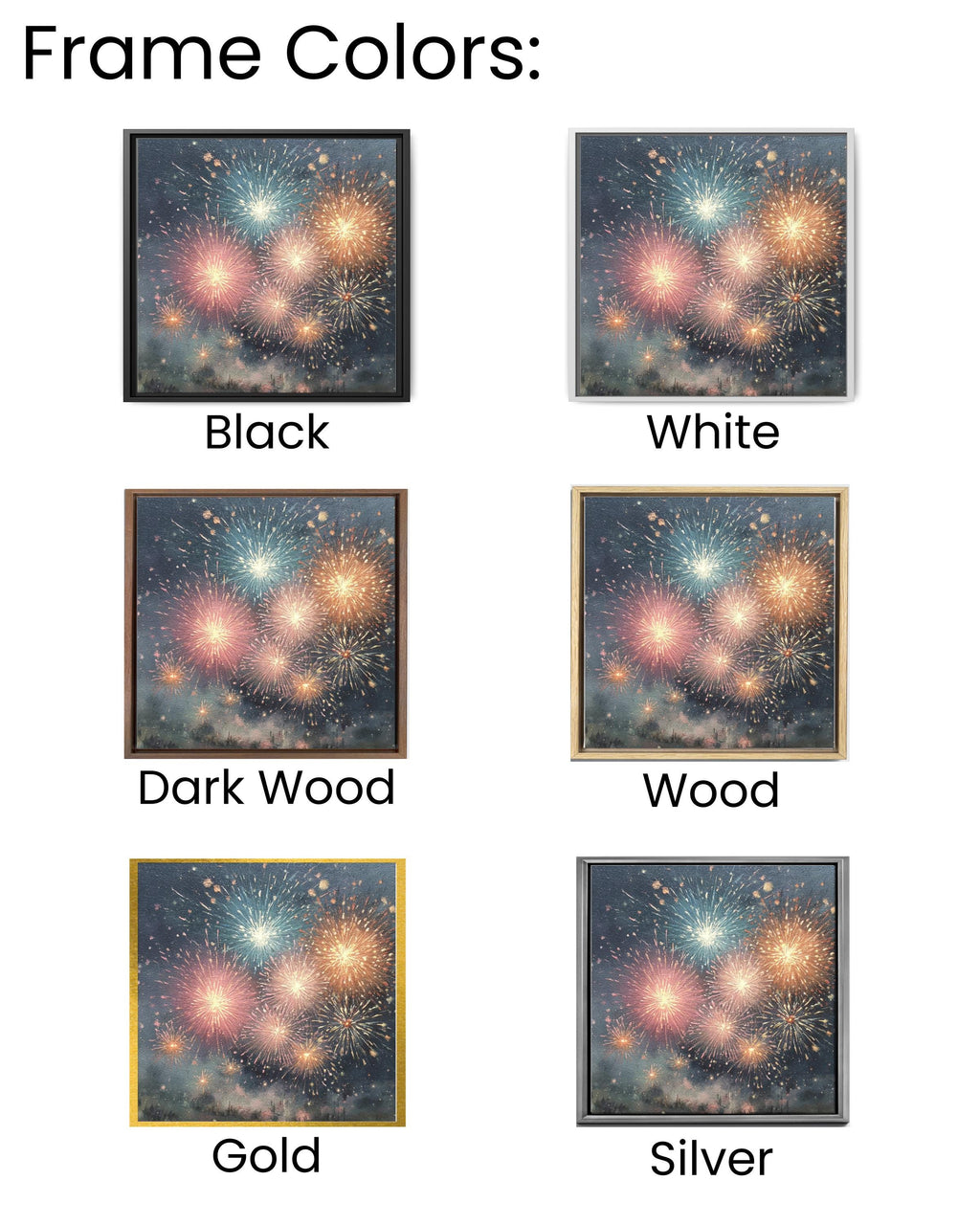 Fireworks Oil Painting Night Sky Wall Art, Detailed Brush Stroke Texture, Vibrant Festival Celebration Poster, Abstract Canvas