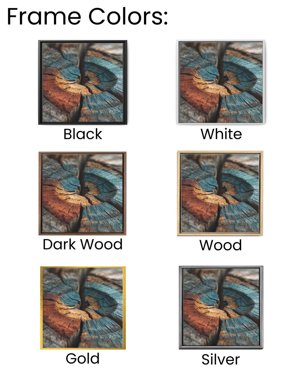 Colorful Tree Rings Wall Art, Weathered Wood Grain Texture Print, Abstract Earth Tone Poster, Natural Rustic Canvas