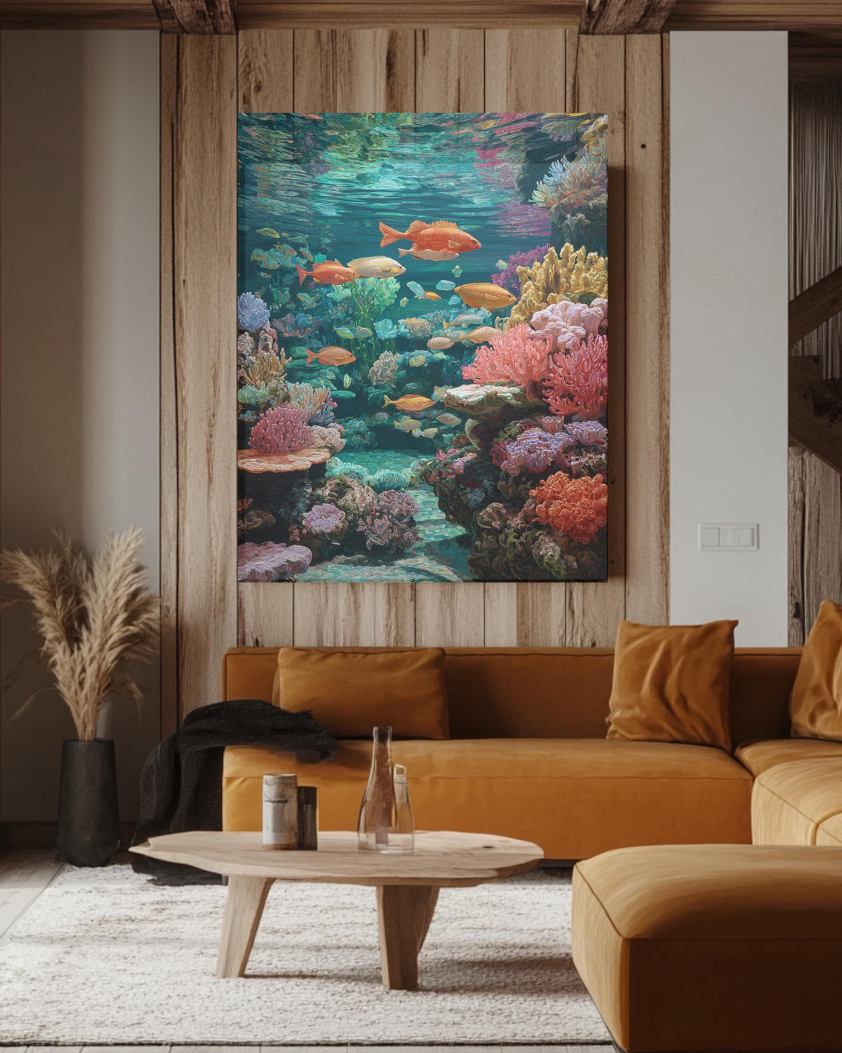 Hyper-Realistic Aquarium Painting, Teeming with Life, Photorealistic Underwater Scene, Stunning Ocean Wall Art Poster Canvas