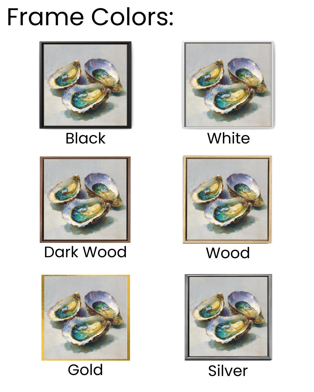 Colorful Oyster Shell Oil Painting, Coastal Beach House Wall Art, Textured Sea Shell Poster Canvas Print, Nautical Ocean