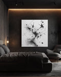Abstract Ink Drawing of Dynamic Human Figures in Surreal Environment, Minimalist Black & White Art Print, Modern Wall Decor, Poster, Canvas