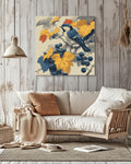 Japanese Woodblock Print, Autumn Bird and Grapevine, Nature Canvas Art