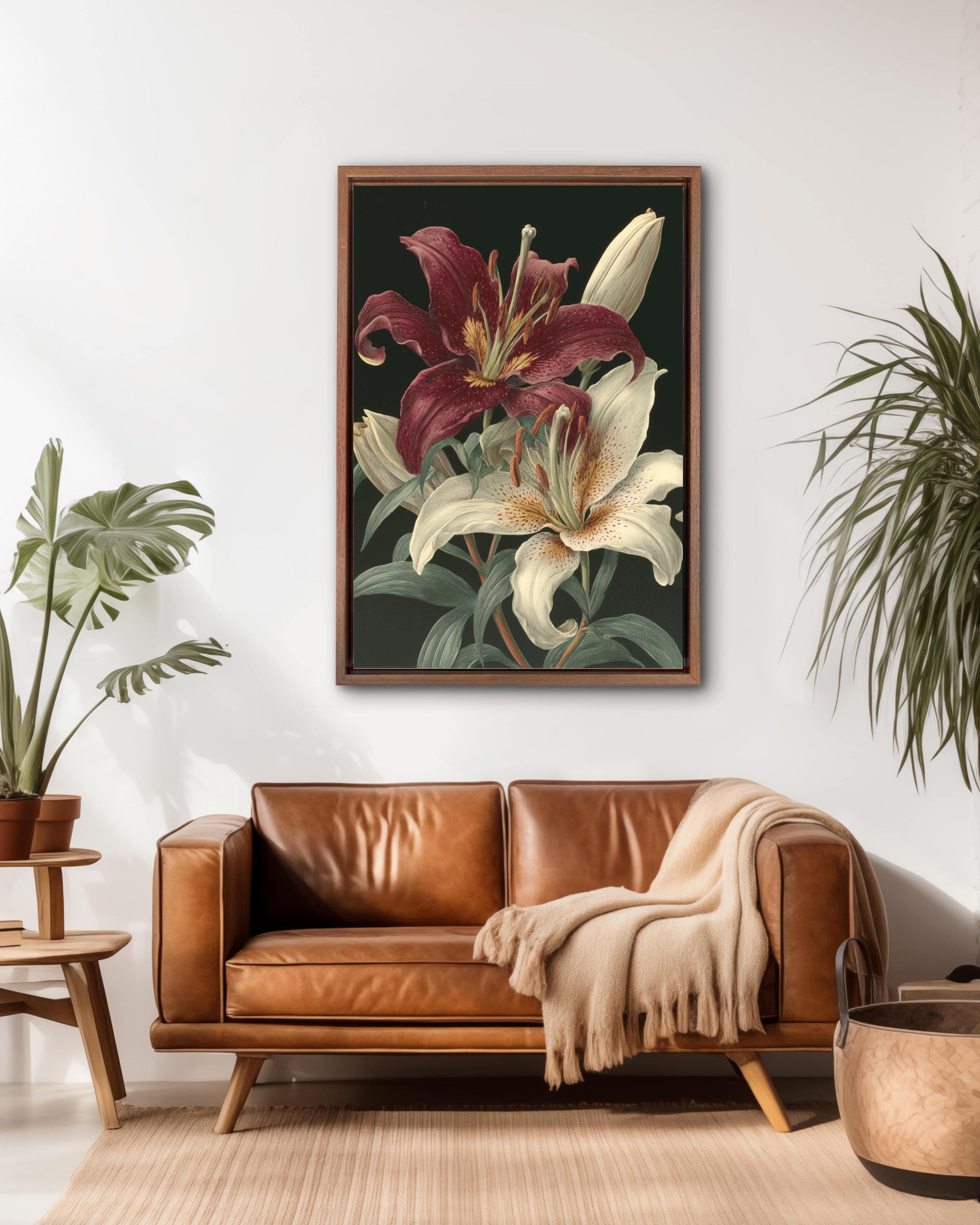 Botanical Lily Flower Wall Art