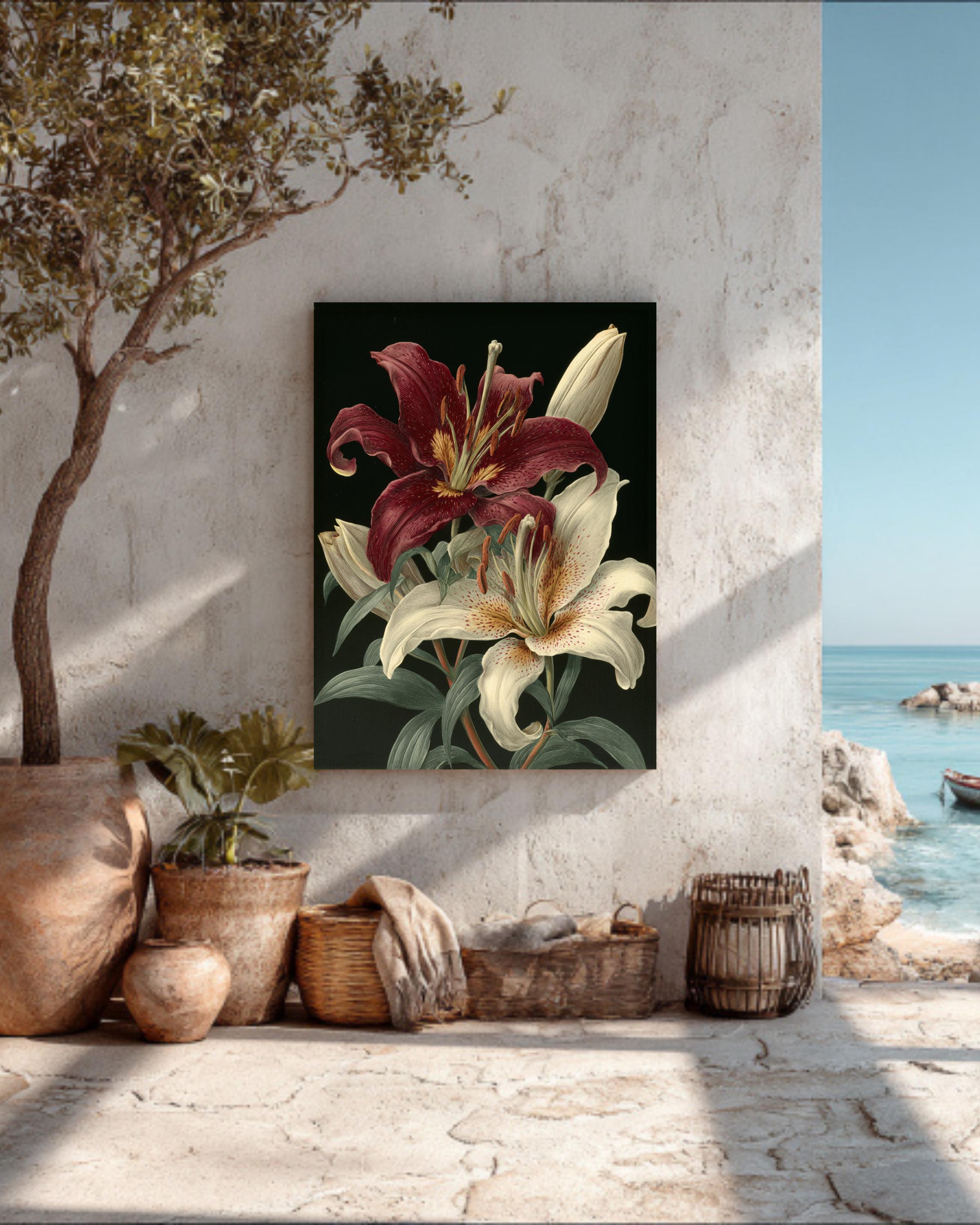 Botanical Lily Flower Wall Art