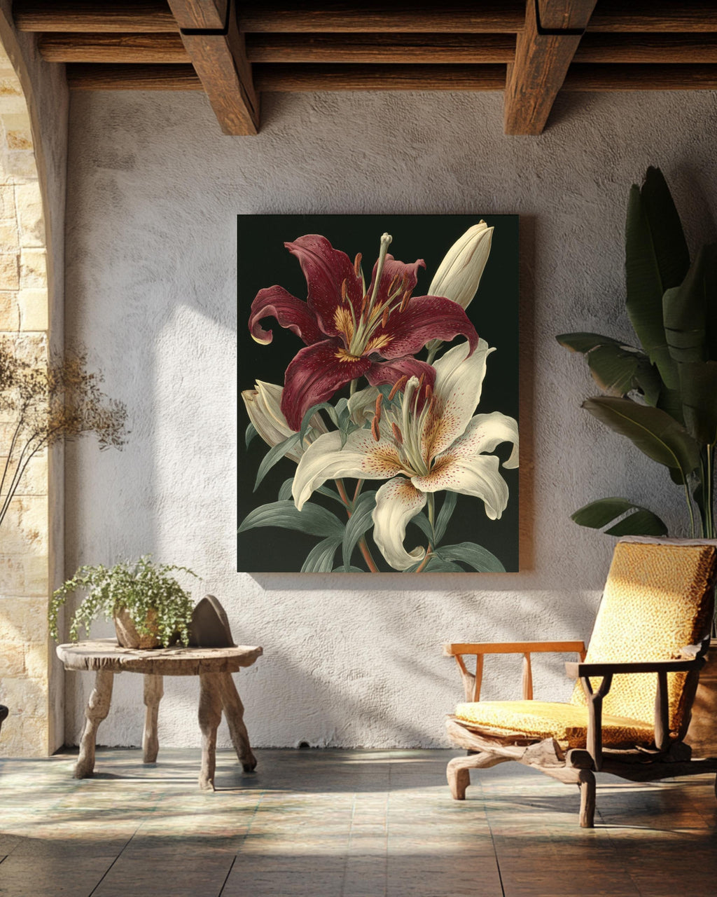 Botanical Lily Flower Wall Art