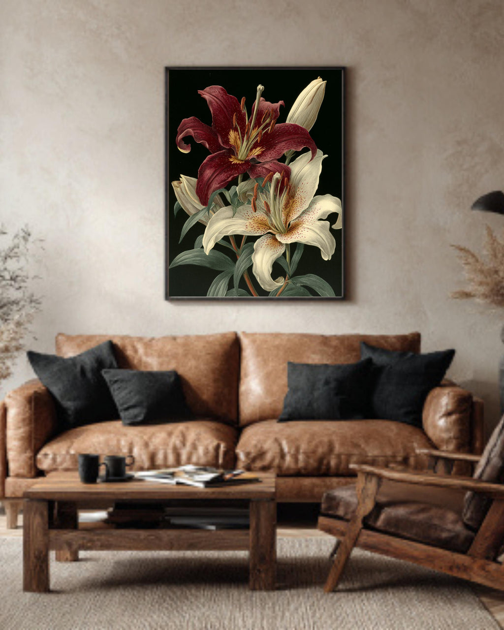 Botanical Lily Flower Wall Art