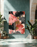 Abstract Ginkgo Leaf Art Print  Bold Gouache & Pop Art-Inspired, Screen Printing Style, Modern Botanical Wall Decor