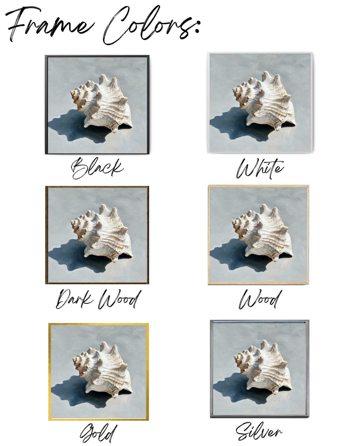 Oil Painting of a Single White Seashell on Soft Grey Background, Minimalist Coastal Wall Art, Modern Beach-Inspired Poster Canvas
