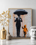 Whimsical Wall Art Print Featuring Colorful Vertical Stripes, Modern Storybook Poster Canvas