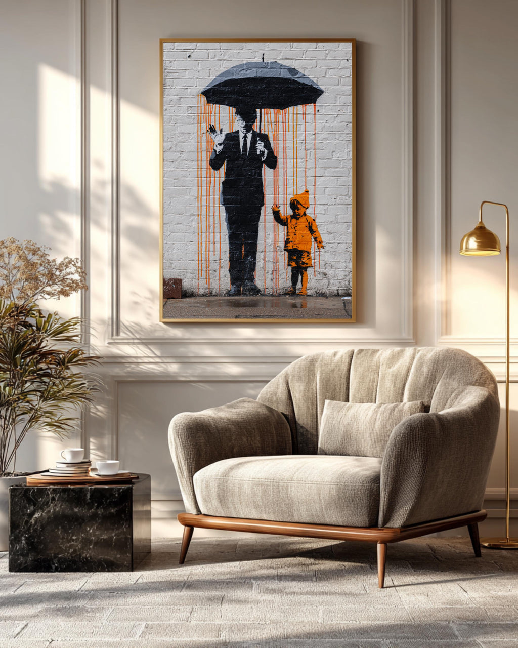 Whimsical Wall Art Print Featuring Colorful Vertical Stripes, Modern Storybook Poster Canvas