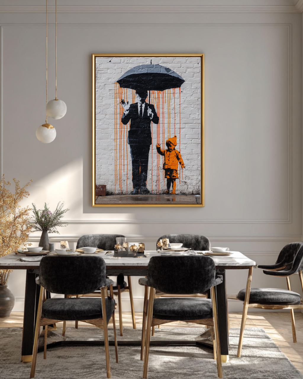 Whimsical Wall Art Print Featuring Colorful Vertical Stripes, Modern Storybook Poster Canvas