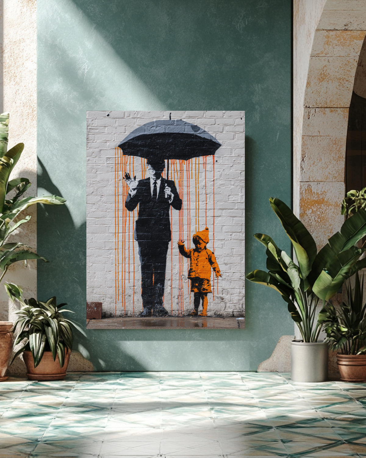 Whimsical Wall Art Print Featuring Colorful Vertical Stripes, Modern Storybook Poster Canvas