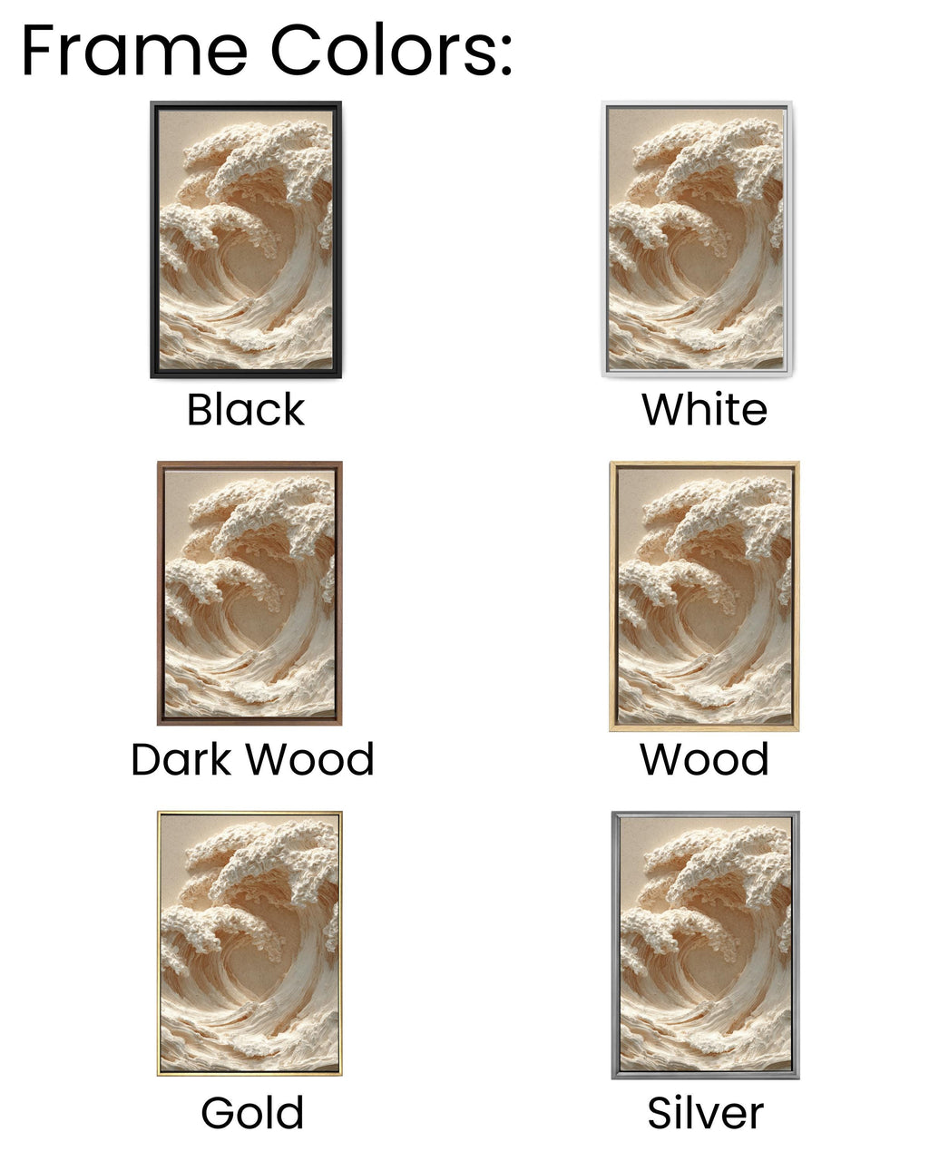 3D Carved Wall Art Featuring Two Waves Crashing With Beige and White Color Scheme, Soft Lighting, Close-Up Ocean-Inspired Poster Canvas