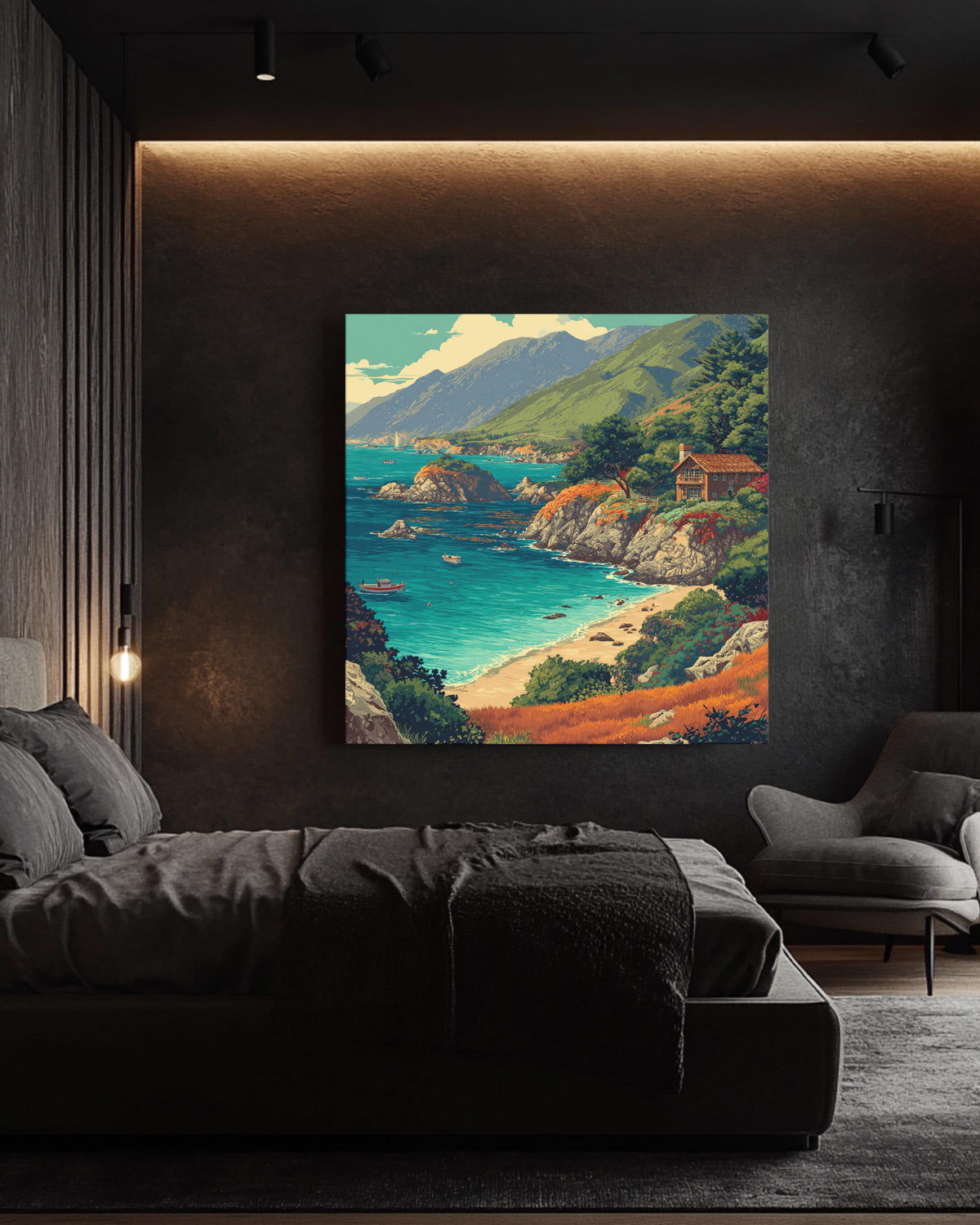 Big Sur California Coast Canvas, Scenic Coastal Wall Art