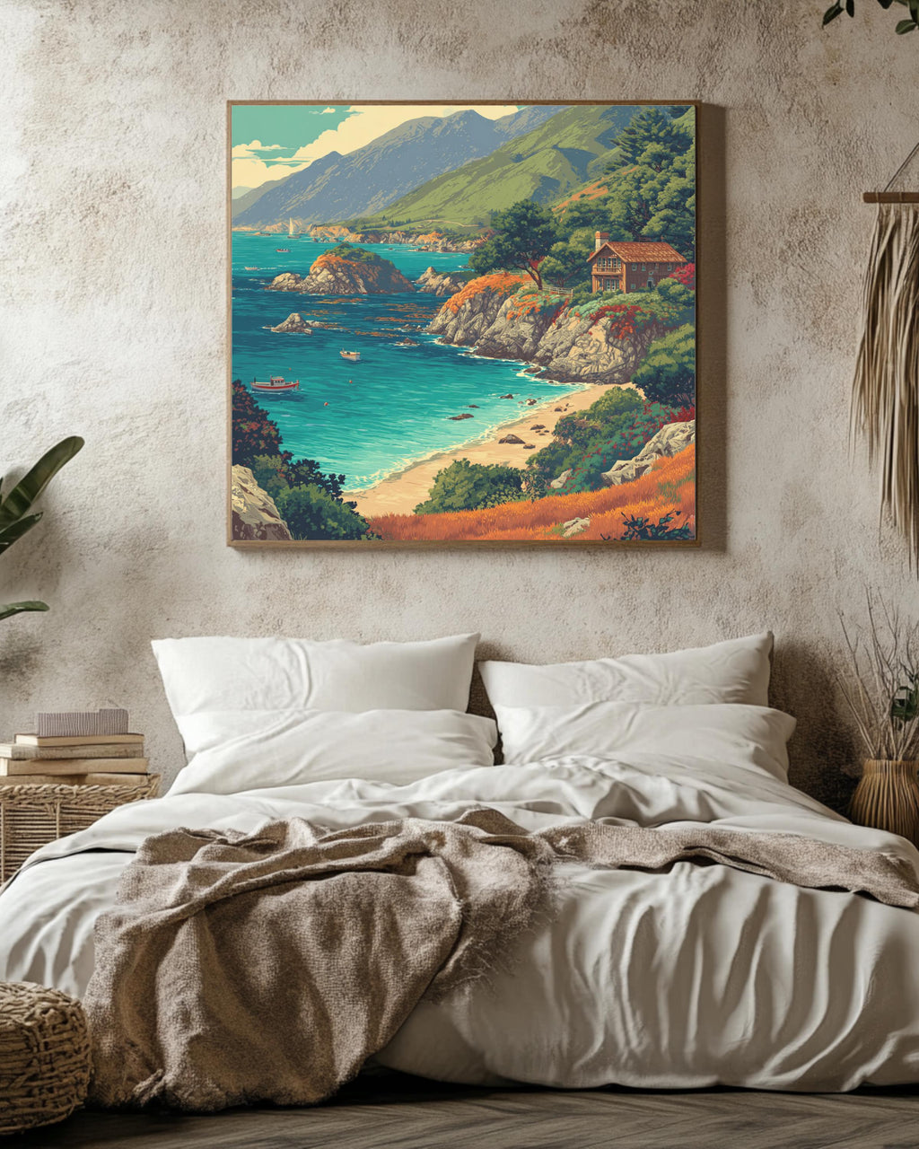 Big Sur California Coast Canvas, Scenic Coastal Wall Art