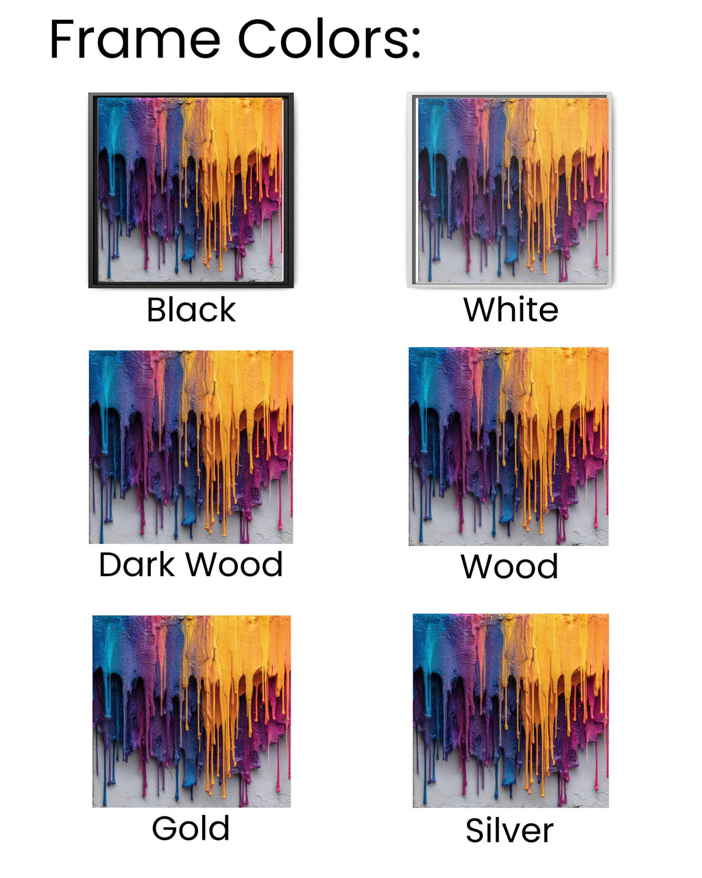 Colorful Abstract Dripping Paint Wall Art Print, Bold Rainbow Texture, Modern Expressionist Poster Canvas