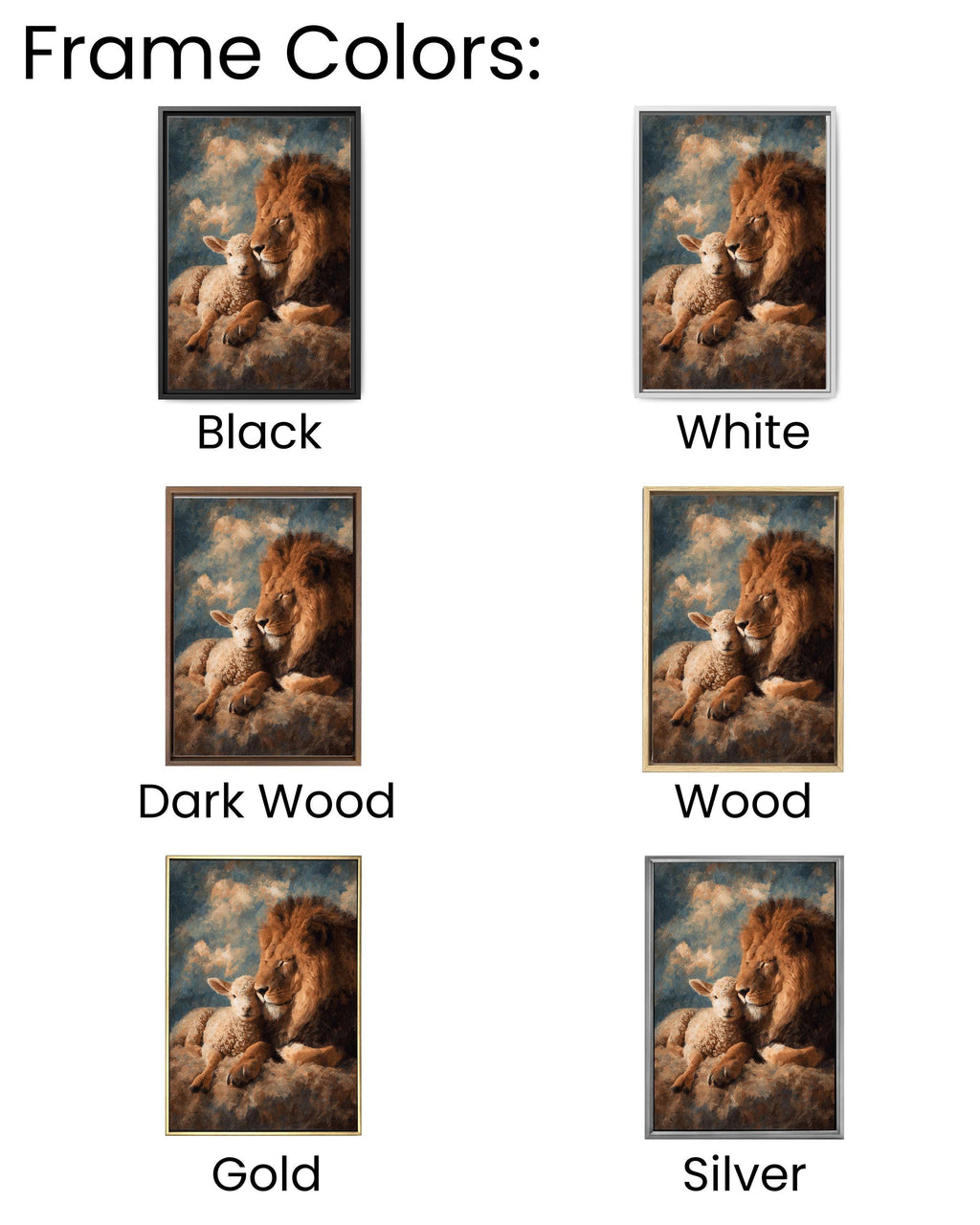 Lion and Lamb Oil Painting, Abstract Composition, Rich Colors and Textured Brushstrokes, Peaceful Animal Wall Art Poster Canvas