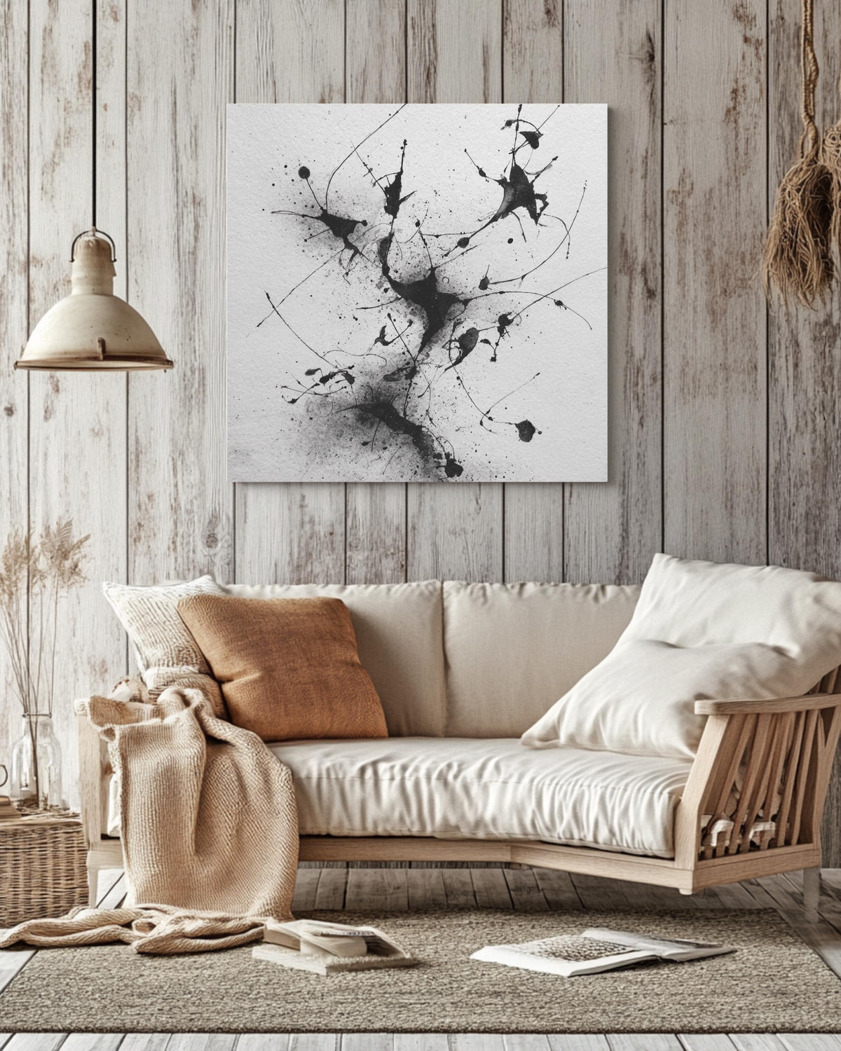 Abstract Ink Drawing of Dynamic Human Figures in Surreal Environment, Minimalist Black & White Art Print, Modern Wall Decor, Poster, Canvas