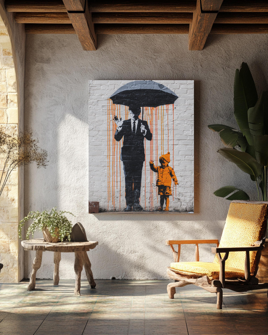 Whimsical Wall Art Print Featuring Colorful Vertical Stripes, Modern Storybook Poster Canvas