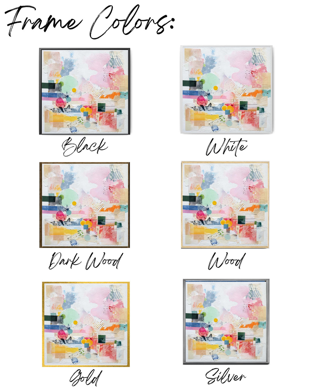 Soft Pastel Abstract Collage Art, Modern Canvas Print