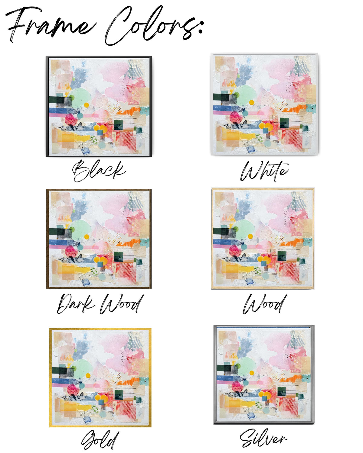 Soft Pastel Abstract Collage Art, Modern Canvas Print