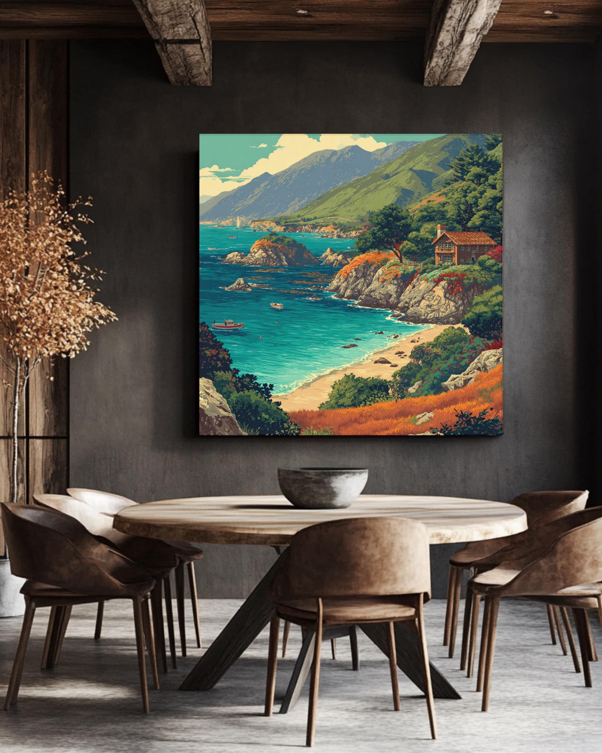 Big Sur California Coast Canvas, Scenic Coastal Wall Art