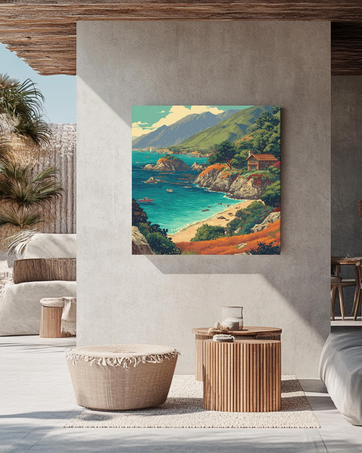 Big Sur California Coast Canvas, Scenic Coastal Wall Art