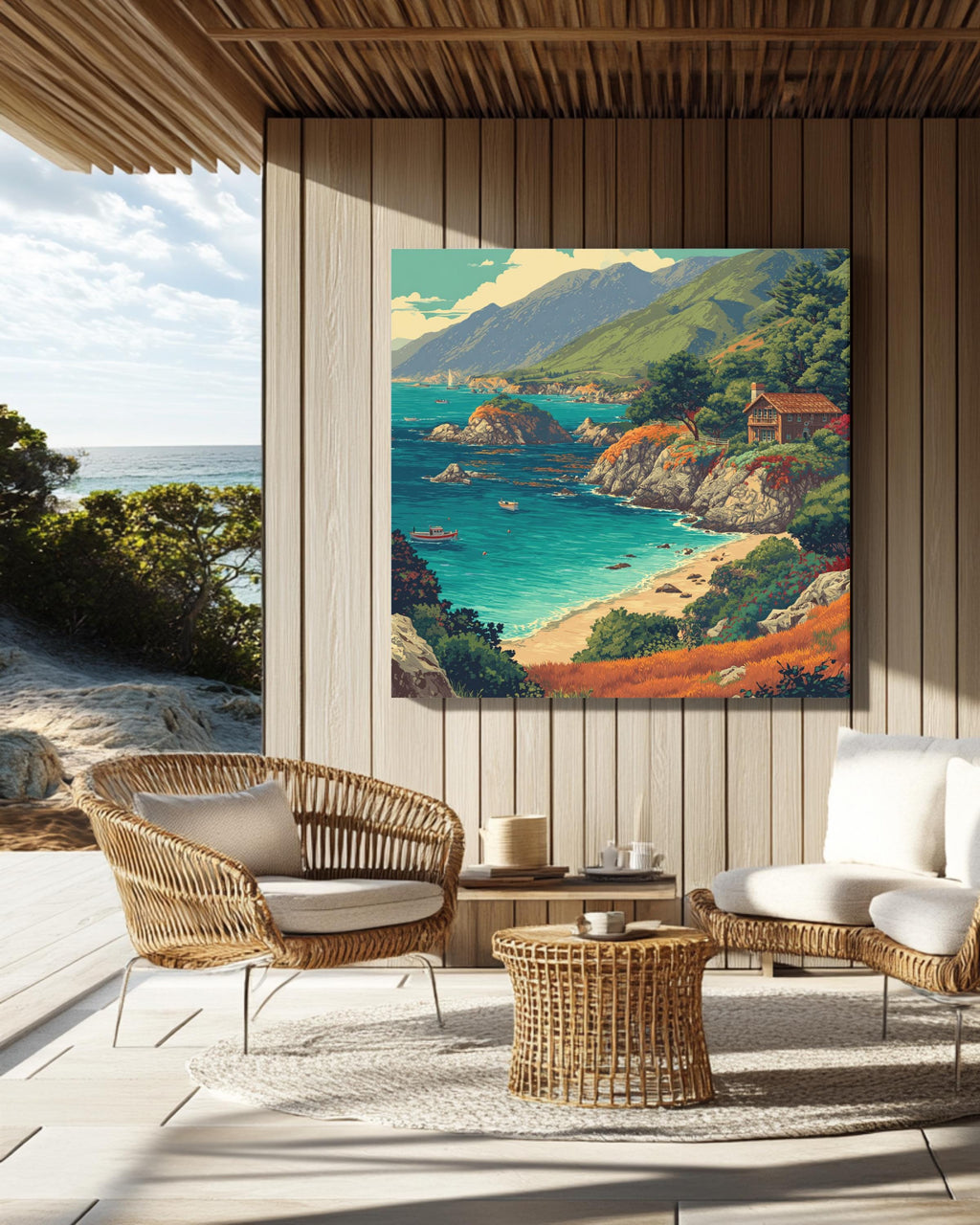 Big Sur California Coast Canvas, Scenic Coastal Wall Art